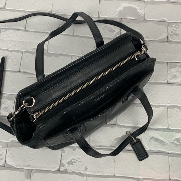 Coach Black Leather Taylor Bette Mini Satchel Handbag Crossbody Zip close - Picture 3 of 14